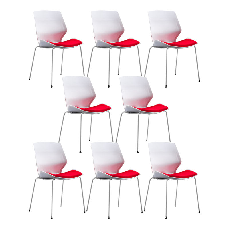 Modern Armless Upholstered Task Chair No Wheels Office Chair