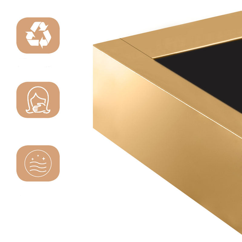 Modern Metal Bookshelf Geometric Open Shelf Bookcase in Burnish