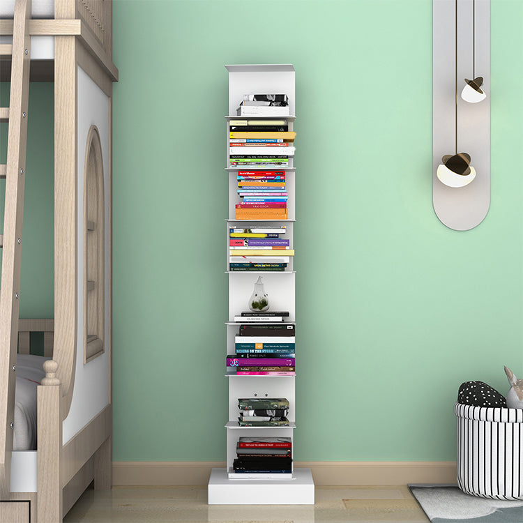 Modern Steel Bookcase, White, Geometric Bookshelf for Any Room