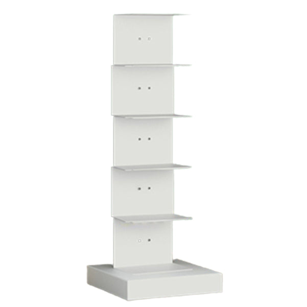 Modern Steel Bookcase, White, Geometric Bookshelf for Any Room