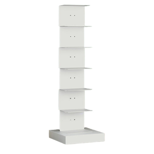 Modern Steel Bookcase, White, Geometric Bookshelf for Any Room
