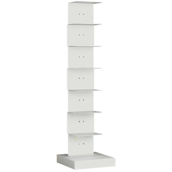 Modern Steel Bookcase, White, Geometric Bookshelf for Any Room