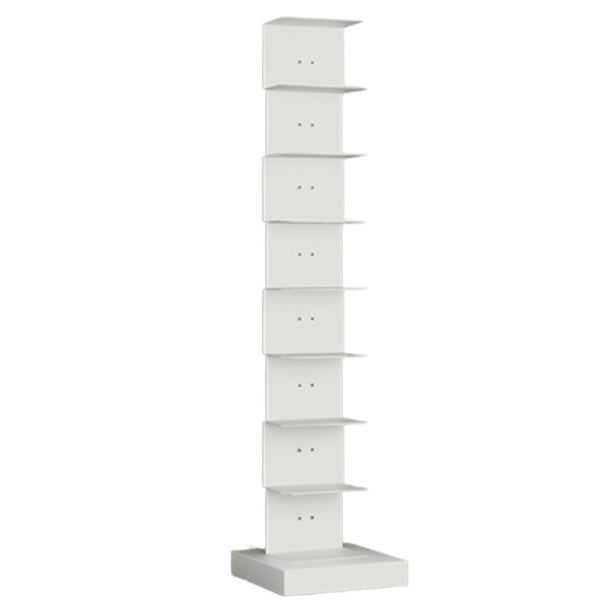 Modern Steel Bookcase, White, Geometric Bookshelf for Any Room