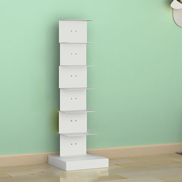 Modern Steel Bookcase, White, Geometric Bookshelf for Any Room