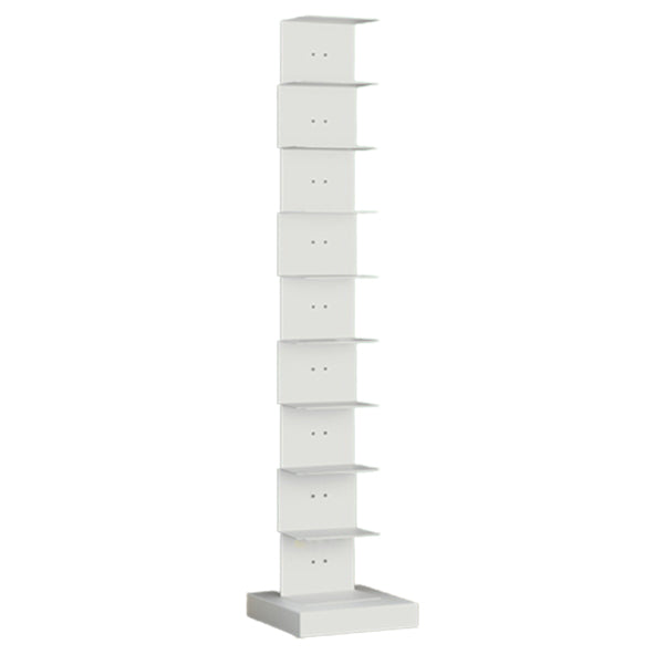 Modern Steel Bookcase, White, Geometric Bookshelf for Any Room