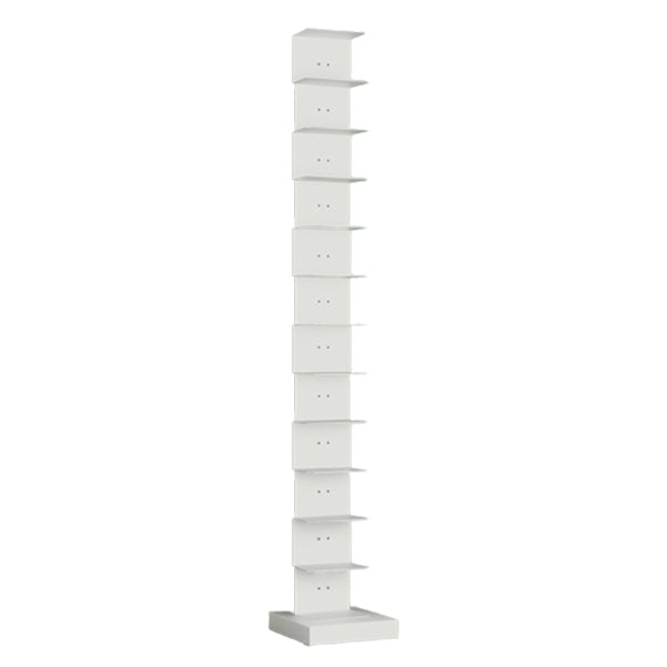 Modern Steel Bookcase, White, Geometric Bookshelf for Any Room