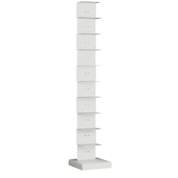 Modern Steel Bookcase, White, Geometric Bookshelf for Any Room
