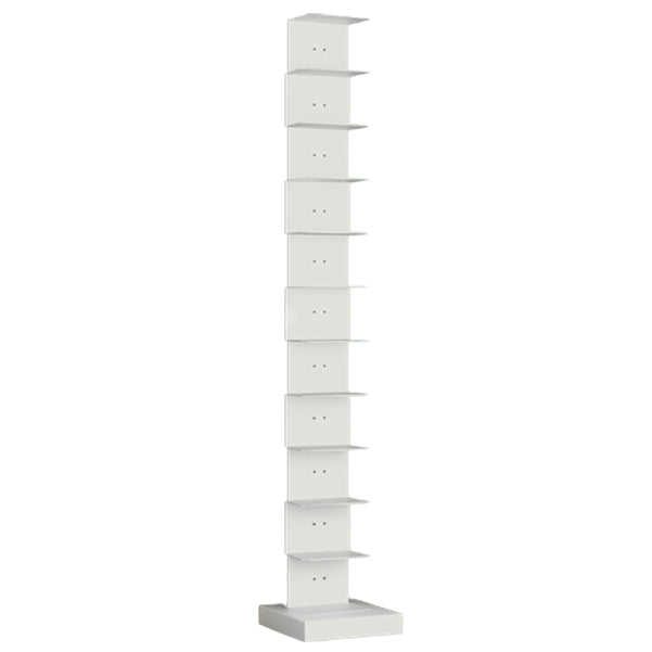 Modern Steel Bookcase, White, Geometric Bookshelf for Any Room