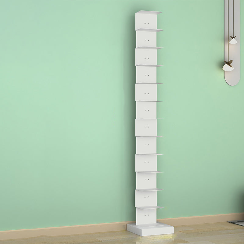 Modern Steel Bookcase, White, Geometric Bookshelf for Any Room