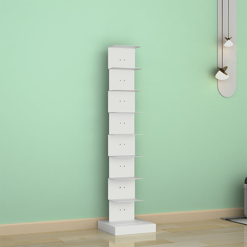 Modern Steel Bookcase, White, Geometric Bookshelf for Any Room