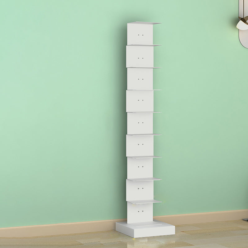 Modern Steel Bookcase, White, Geometric Bookshelf for Any Room