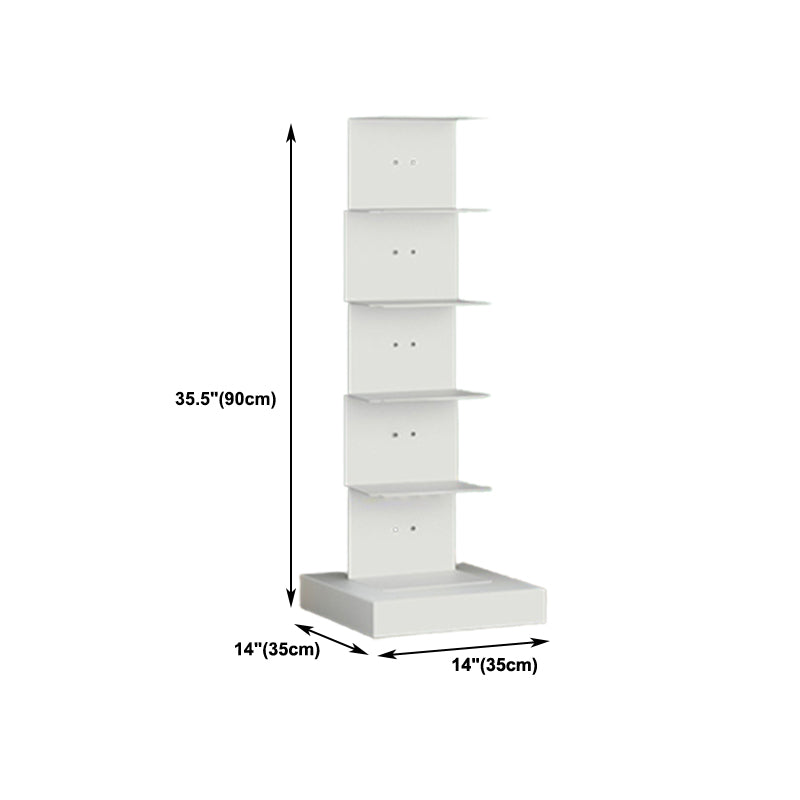 Modern Steel Bookcase, White, Geometric Bookshelf for Any Room