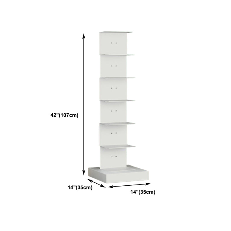 Modern Steel Bookcase, White, Geometric Bookshelf for Any Room
