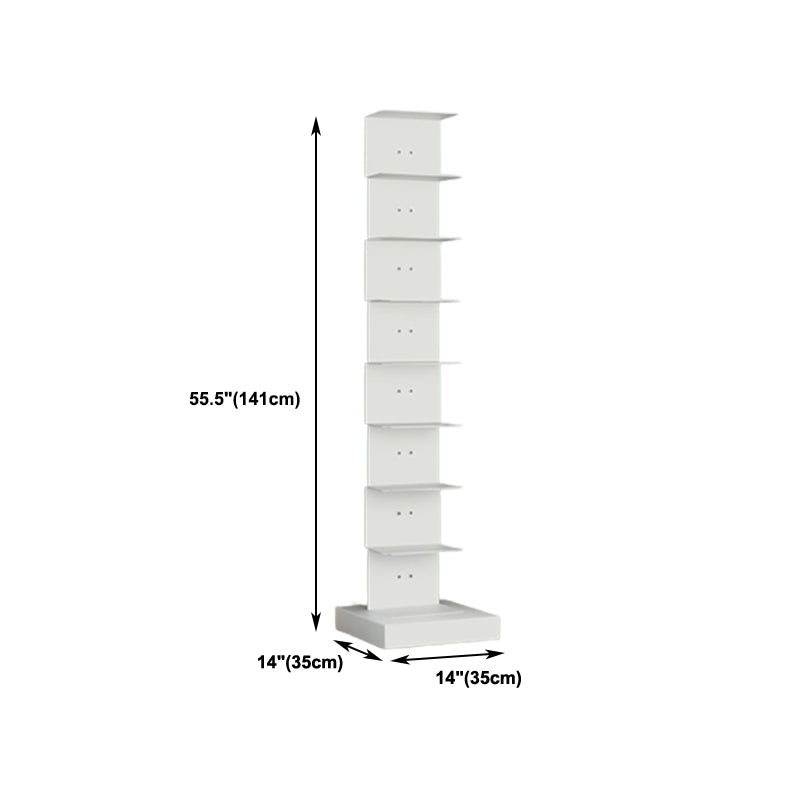 Modern Steel Bookcase, White, Geometric Bookshelf for Any Room