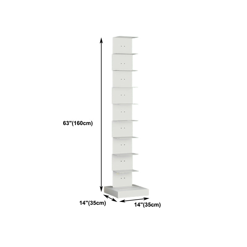 Modern Steel Bookcase, White, Geometric Bookshelf for Any Room