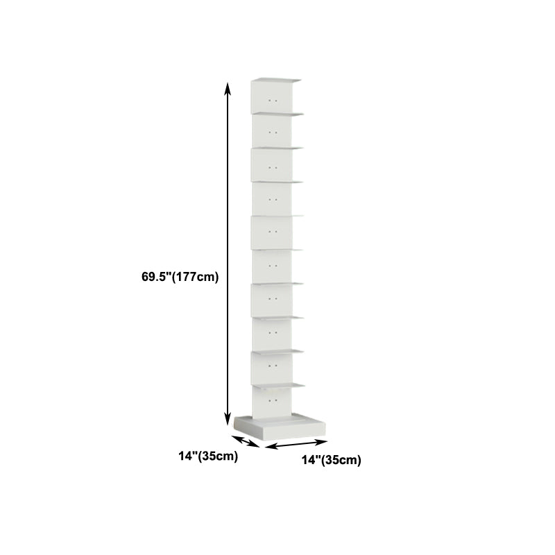 Modern Steel Bookcase, White, Geometric Bookshelf for Any Room