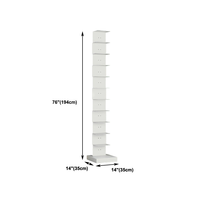 Modern Steel Bookcase, White, Geometric Bookshelf for Any Room