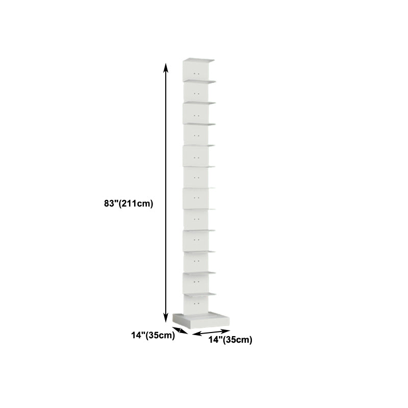 Modern Steel Bookcase, White, Geometric Bookshelf for Any Room