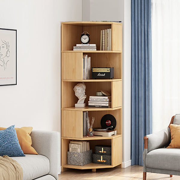 Wooden Bookcase 18" W Vertical Closed Back Bookshelf for Living Room