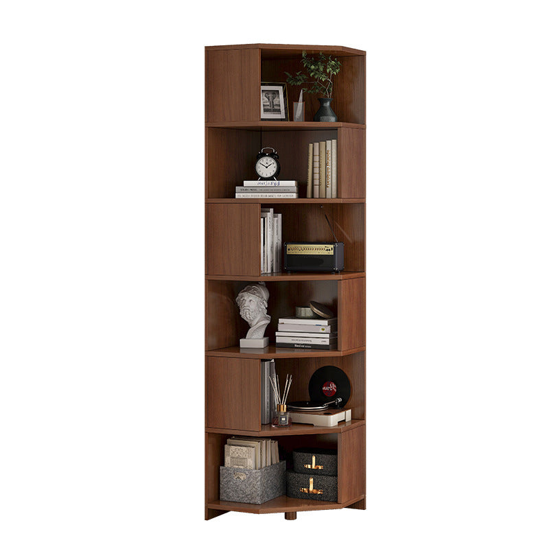 Wooden Bookcase 18" W Vertical Closed Back Bookshelf for Living Room