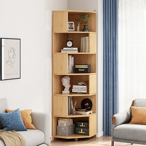 Wooden Bookcase 18" W Vertical Closed Back Bookshelf for Living Room