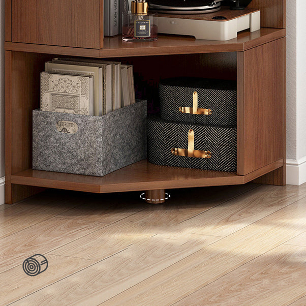 Wooden Bookcase 18" W Vertical Closed Back Bookshelf for Living Room