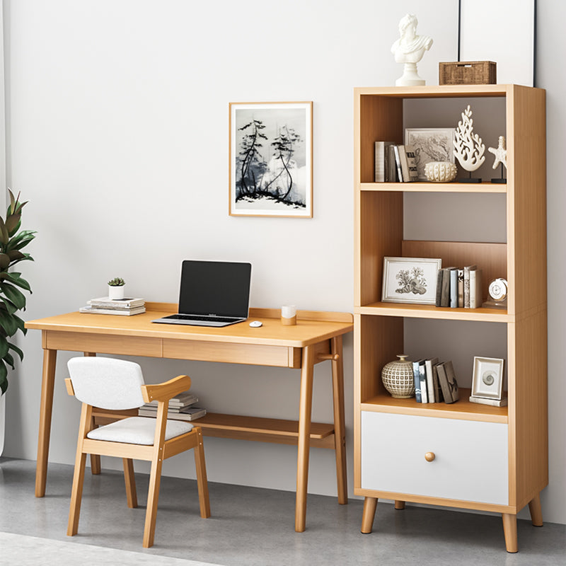 Modern Solid Wood Bookcase 20-inch Standard Bookshelf for Home