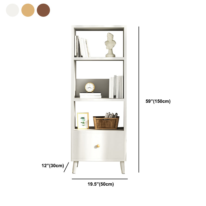 Modern Solid Wood Bookcase 20-inch Standard Bookshelf for Home