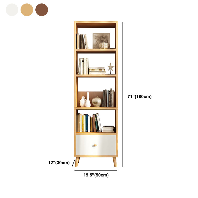 Modern Solid Wood Bookcase 20-inch Standard Bookshelf for Home