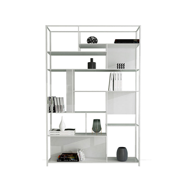 Rectangle Metal Bookshelf Scandinavian Open Bookcase with Shelves