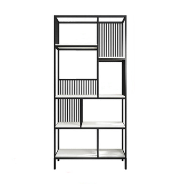 Contemporary Metal Vertical Book Shelf Open Shelf Bookcase For Office