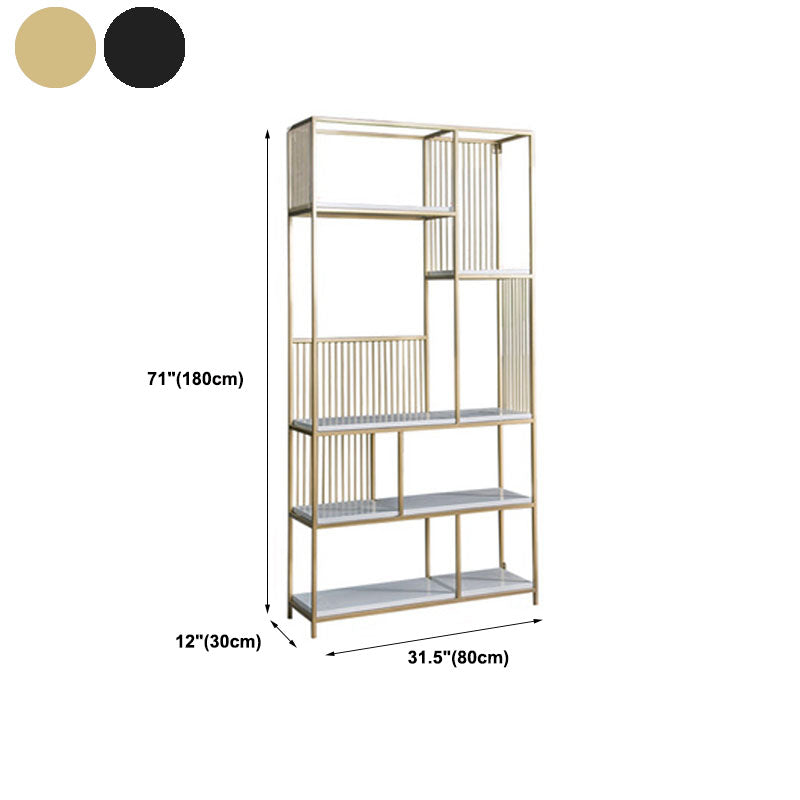Contemporary Metal Vertical Book Shelf Open Shelf Bookcase For Office