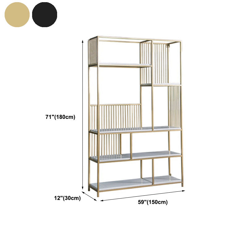 Contemporary Metal Vertical Book Shelf Open Shelf Bookcase For Office