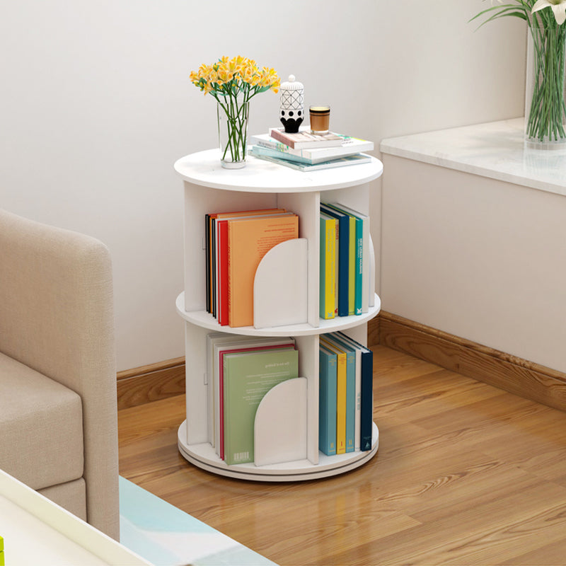 Modern Engineered Wood Bookcase, White, Geometric Bookshelf for Any Room