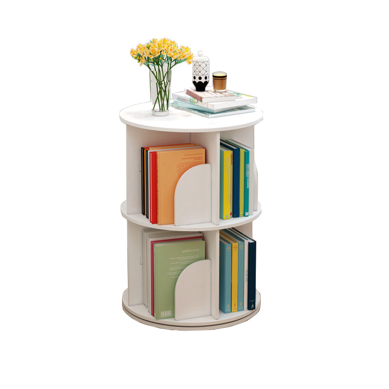 Modern Engineered Wood Bookcase, White, Geometric Bookshelf for Any Room