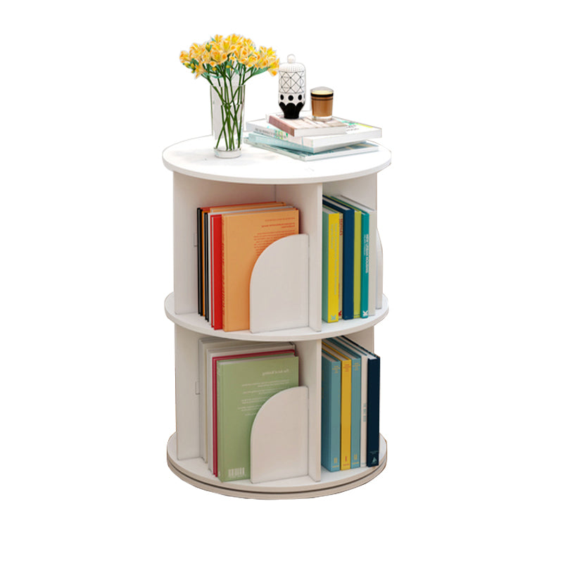 Modern Engineered Wood Bookcase, White, Geometric Bookshelf for Any Room