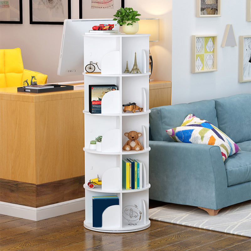 Modern Engineered Wood Bookcase, White, Geometric Bookshelf for Any Room