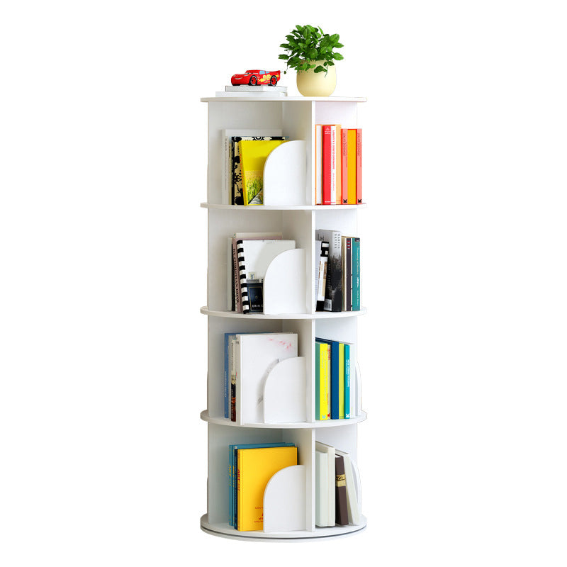 Modern Engineered Wood Bookcase, White, Geometric Bookshelf for Any Room