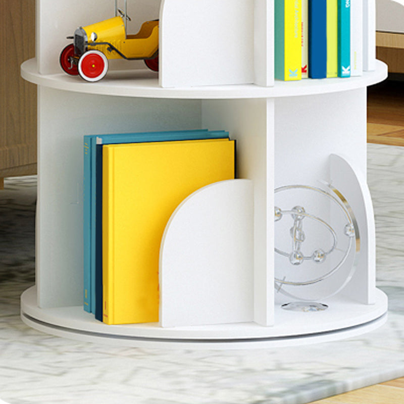 Modern Engineered Wood Bookcase, White, Geometric Bookshelf for Any Room