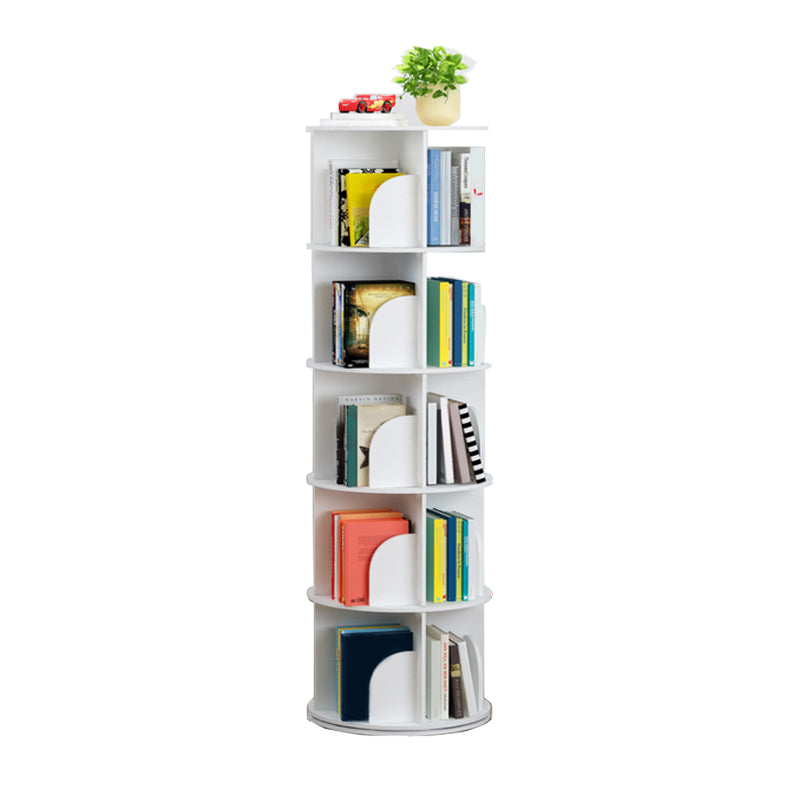 Modern Engineered Wood Bookcase, White, Geometric Bookshelf for Any Room