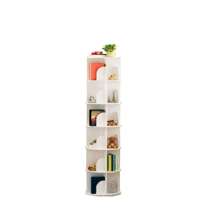Modern Engineered Wood Bookcase, White, Geometric Bookshelf for Any Room