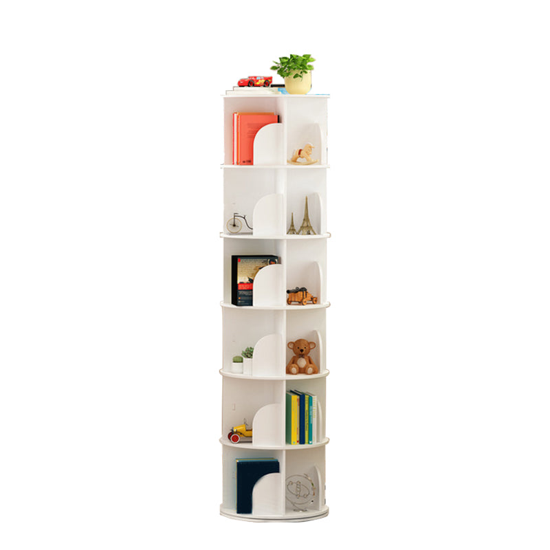 Modern Engineered Wood Bookcase, White, Geometric Bookshelf for Any Room
