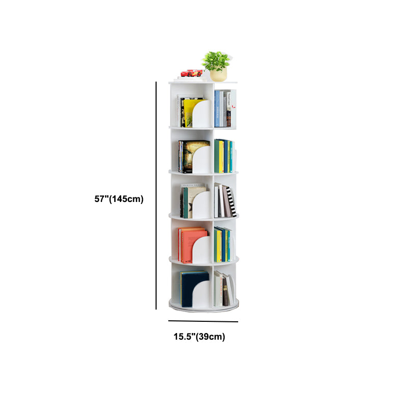 Modern Engineered Wood Bookcase, White, Geometric Bookshelf for Any Room