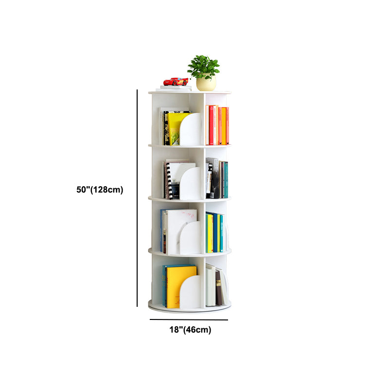 Modern Engineered Wood Bookcase, White, Geometric Bookshelf for Any Room