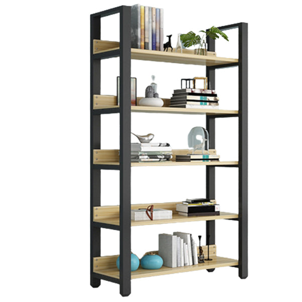 Modern Etagere Mental Bookcase Open Back Bookshelf for Balcony and Living Room