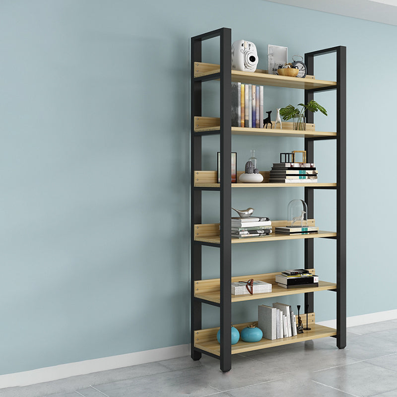Modern Etagere Mental Bookcase Open Back Bookshelf for Balcony and Living Room