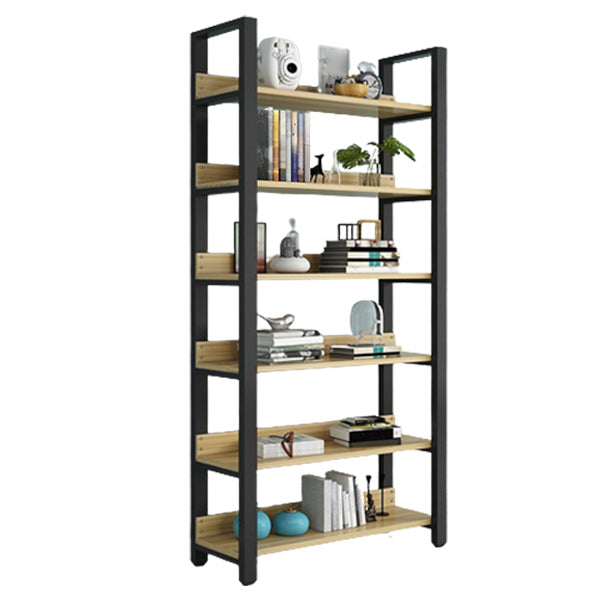 Modern Etagere Mental Bookcase Open Back Bookshelf for Balcony and Living Room