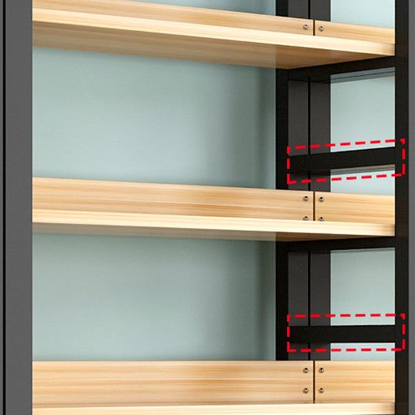 Modern Etagere Mental Bookcase Open Back Bookshelf for Balcony and Living Room