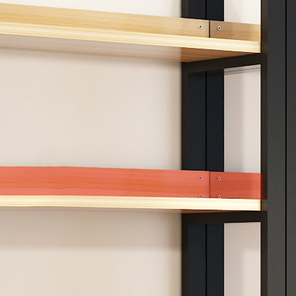 Modern Etagere Mental Bookcase Open Back Bookshelf for Balcony and Living Room