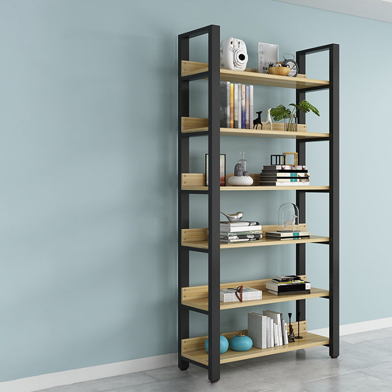 Modern Etagere Mental Bookcase Open Back Bookshelf for Balcony and Living Room